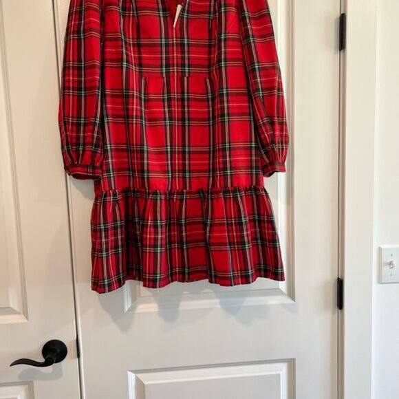 NWT Tuckernuck Women's Royal Stewart Tartan Palmerston Dress Red Plaid L - Picture 4 of 11